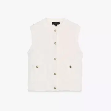 ZARA 미사용 새상품 니트 베스트 화이트 M