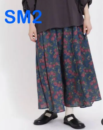선착순 새상품 SamansaMos2 나무 열매 패턴 개더 스커트 NVY