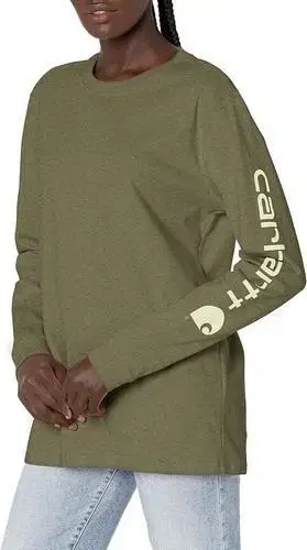 새상품 칼하트 여성 긴팔 T셔츠 그린 헤더 carhartt