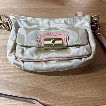베이지와 핑크 숄더백