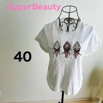 새상품급 SuperBeauty 아이스크림T셔츠 화이트 펄
