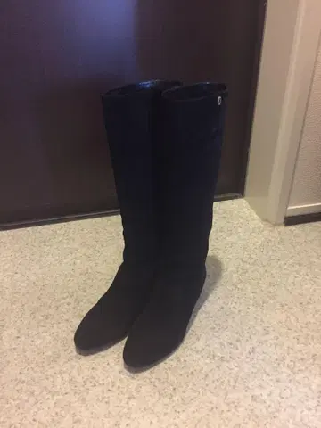 지미추 롱 부츠 블랙 스웨이드