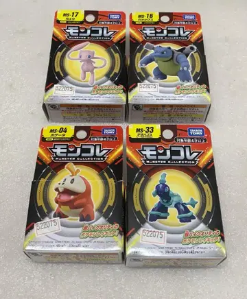 4개 포켓몬스터 몬코레 뮤우 & 거북왕 & 뜨아거 & 테라파고스