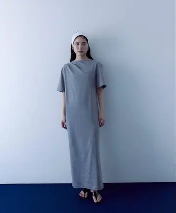 MEER. 메아 NECK GATHER JERSEY DRESS