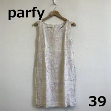 C0827A10 [ parfy ] 마 혼방 올 패턴 슬리브리스 원피스