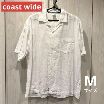 Coast wide 오픈 카라 화이트 코튼 반팔 셔츠 M