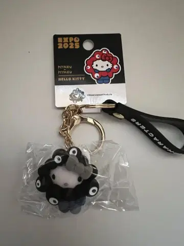 간사이 만박 회장 한정판 블랙 미야쿠미야쿠 변신 키링 키티 헬로키티