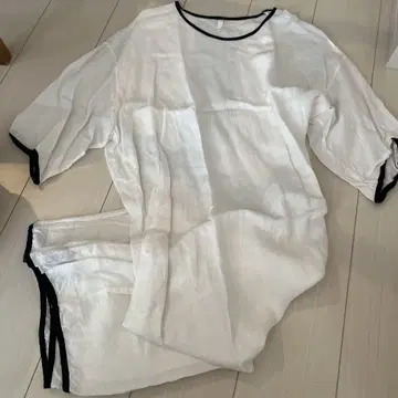 arte povera 린넨 화이트 반팔 셔츠 원피스