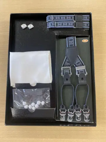 패턴 서스펜더 세트 커프스 암밴드 외 M 사이즈 신랑 잡화