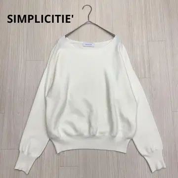 SIMPLICITIE 돌먼 슬리브 풀오버 니트 화이트