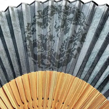 순수 실크의 시스루 무늬가 멋스러운 남성용 부채 새상품