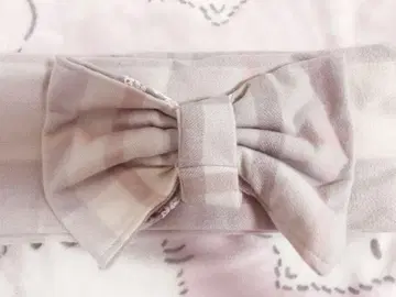 LIZLISA 체크 리본 스톨 머플러 블루