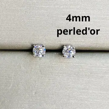 최고급 모이사나이트 모이사나이트 싱글 볼 다이아몬드 귀걸이 4mm