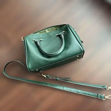 그린 가죽 숄더백