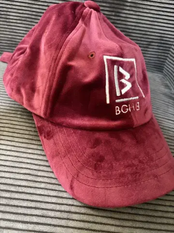 BGHB 자수 로고 야구 모자 와인 레드