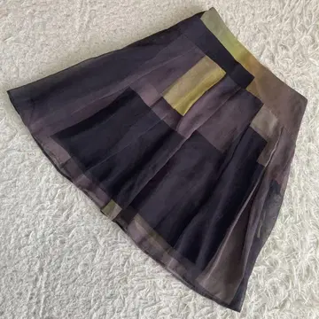 Paul Smith 블록 플리츠 스커트 베이지 38 깔끔