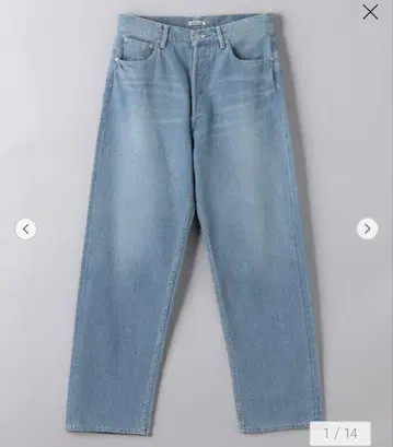 SELVEDGE FADED LIGHT DENIM WIDE PANTS 3