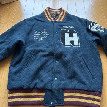 [ 레어 ] HUF 네이비 바시티 자켓 L