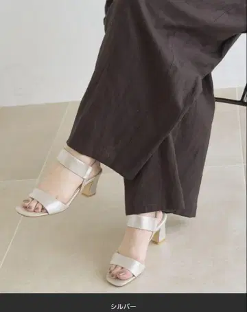 LE TALON 6cm 밴딩 스트랩 샌들 S 실버