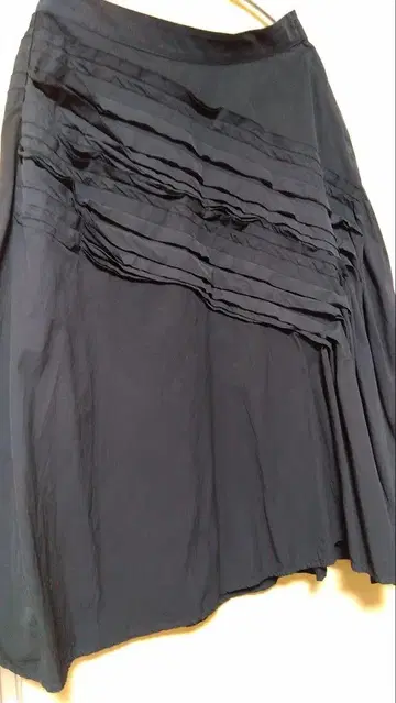 플레어 스커트 블랙 롱