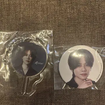 INI 후지마키 쿄스케 미니 부채 & 미니 캔뱃지 세트