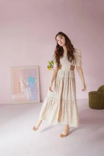 dazzlin CALNAMUR 콜라보 허리 리브 원피스