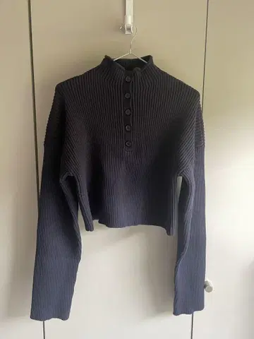 ZARA 네이비 리브 하이넥 스웨터 L