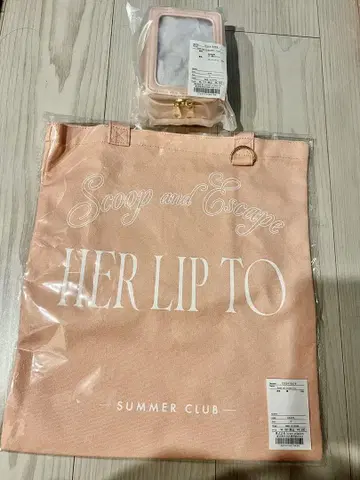 herlipto 아이스크림 토트백 피치 Multi pouch