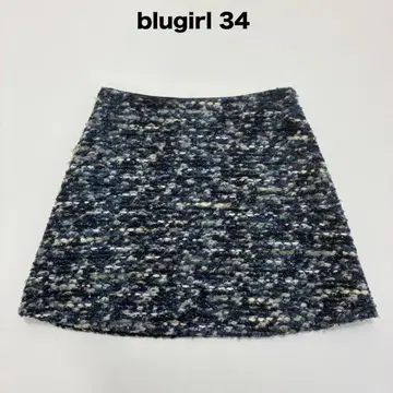 blugirl 블루걸 트위드 사다리꼴 미니 스커트 34 블루 계열