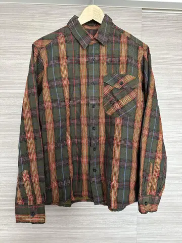 긴팔 플란넬 셔츠 그린 오렌지 체크 patagonia