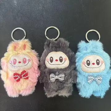 LABUBU 봉제 인형 키링 3종 세트