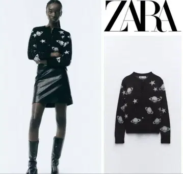 [ ZARA ] 1회 착용 우주 가디건 M 사이즈 한국 패션 아이템