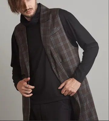 [ NO ID. ] 슬리브리스 딥 롱 자켓 사이즈 1 ( S~M )