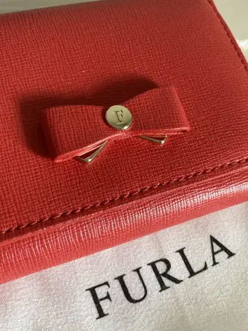 새상품급 FURLA 훌라 3단 폴더형 지갑 가죽 컴팩트 레드