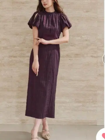 Bloom-Sleeve Jacquard Dress