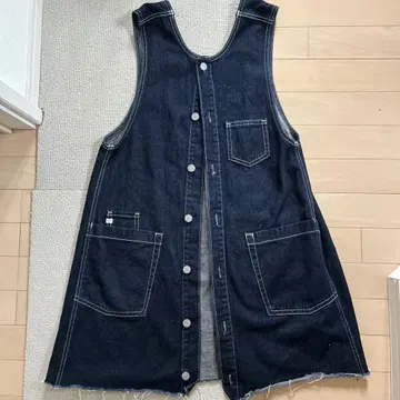 새상품급 썸씽 미니 원피스 데님 네이비