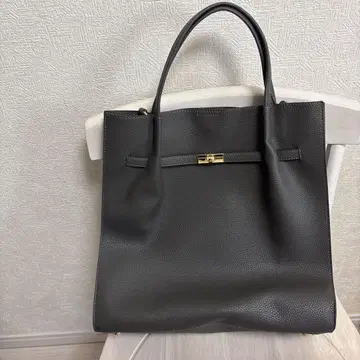 그레이 가죽 토트백
