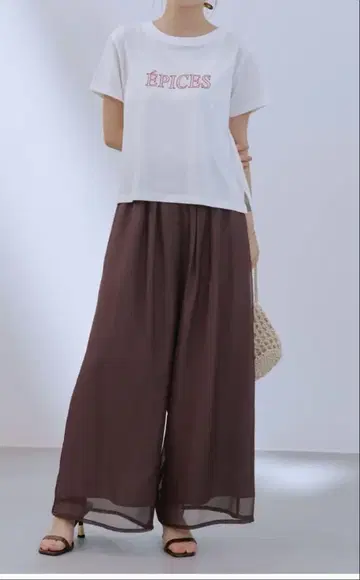 cohina 레이어드 컬러 시어 팬츠