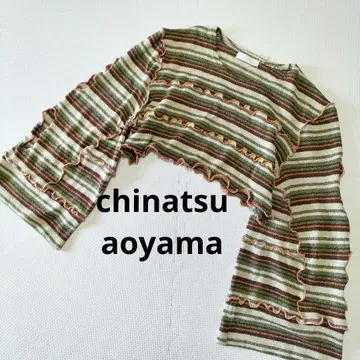 chinatsu aoyama 니트 스웨터 리메이크 프릴 숏 기장