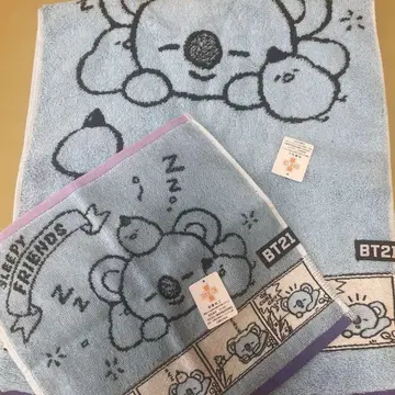 BT21 슬리피 프렌즈 타월 스카이블루