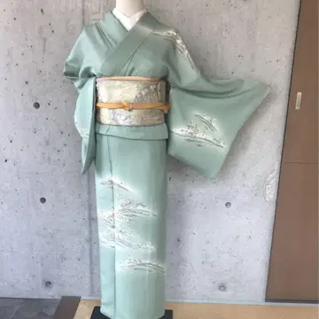 순수 실크 호몬기 파도 패턴 하나 문 화장 수선 완료