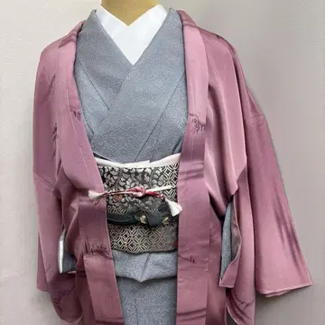 순수 실크 긴 겉옷 미사용