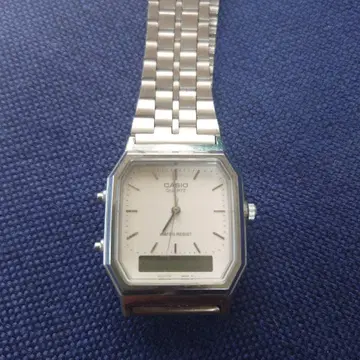 1980년대 CASIO 쿼츠 아나로그 디지털 손목시계 빈티지 손목시계