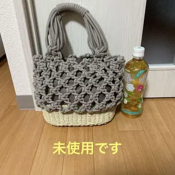 카고백 마크라메 도쿄 델리카트슨 그레이지 베이지 토트 여성용 바스켓