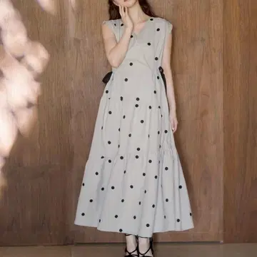 Noela [15주년] 린넨 터치 도트 원피스