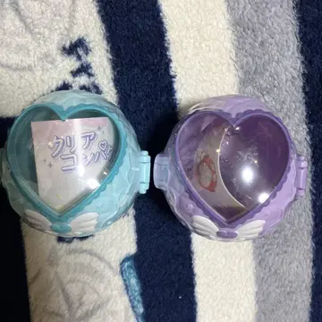 클리어 컴팩트 케이스 가챠 블루 퍼플