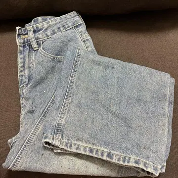 SHAGGIE 오로라 큐빅 장식 빈티지 루즈 데님 팬츠