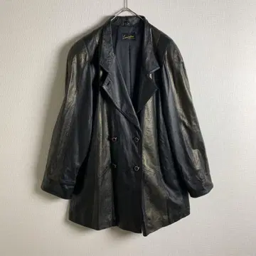 가죽 자켓 더블 램 가죽 투톤 패턴 멋진 남성용 구제 의류