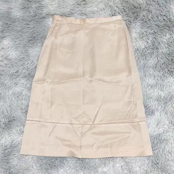 Aquascutum 여성용 미디 스커트 L 실크 무지 베이지