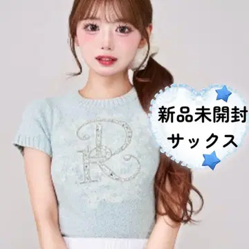 미개봉 새상품 다리치 DR 비쥬 플라워 니트탑 색스 블루 F